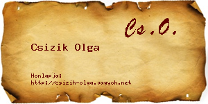 Csizik Olga névjegykártya