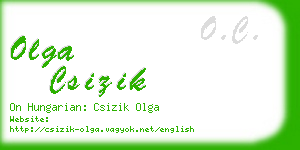 olga csizik business card